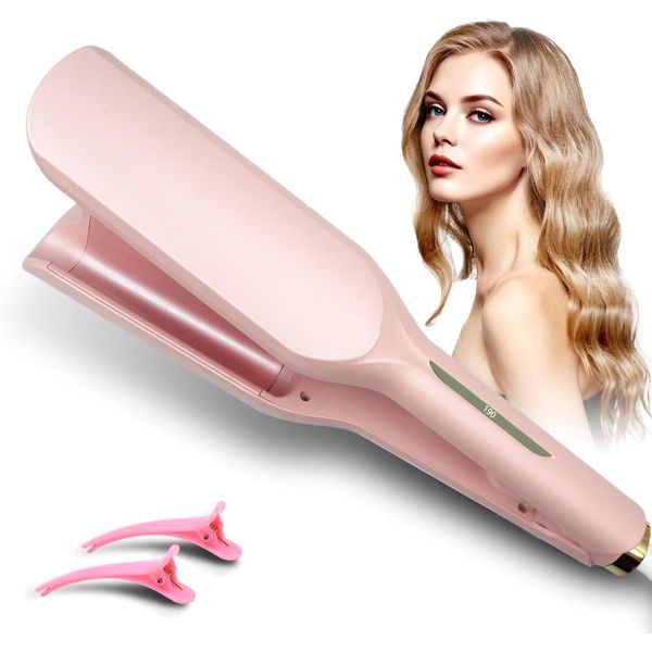 Ferro Arricciacapelli Arricciacapelli Per Capelli 32 Mm, Onde Profonde, Onde D'acqua, Ferro Arricciacapelli A Onde Francesi Per Capelli Lunghi/Corti, Temperatura Regolabile-image