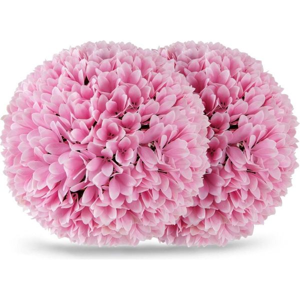Set Di 2 Palline Di Bosso, Palline Decorative Resistenti Ai Raggi Uv, Pianta Artificiale Topiaria, Pianta Decorativa, Diametro 28 Cm, Rosa-image
