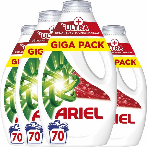 Detersivo Liquido Per Bucato Ariel + Smacchiatore Ultra 4X70 Lavaggi - Confezione Risparmio-image