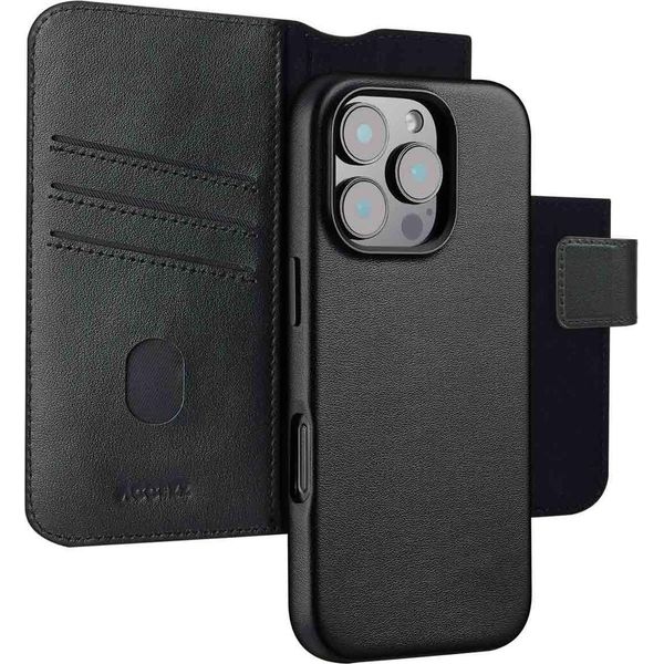 Custodia Per Iphone 16 Pro Max - Vera Pelle - Accezz Flip Cover/2 In 1 Case - Nero-image