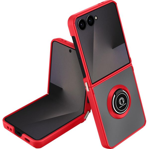 Avizar, Samsung Galaxy Z Flip 7 Custodia Pieghevole Con Anello Magnetico, Rosso-image