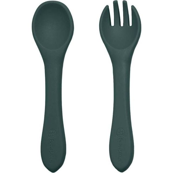 Posate In Silicone Verde 6M+ Petite&Mars-image