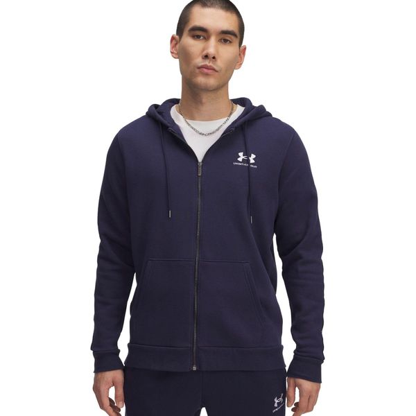 Under Armour Icon Fleece Taping Zip Pullover Blu M / Uomo Regular Blu M-image