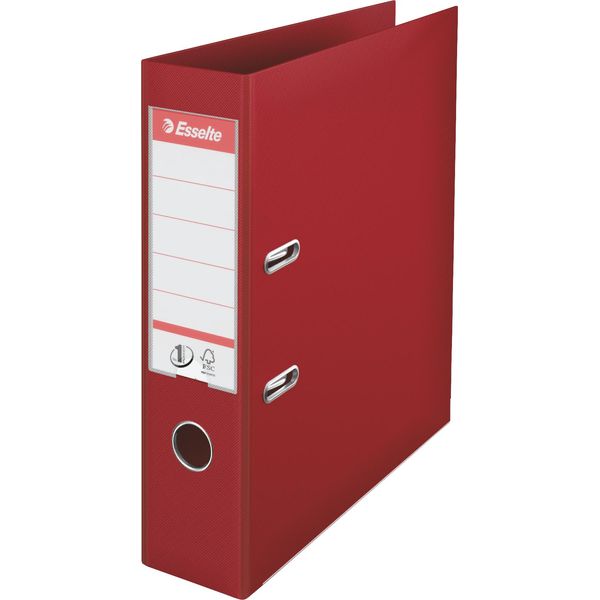 Cartella A Leva A4 Esselte No.1 Power, Plastica Piena, Dorso 7,5 Cm, Bordeaux-image