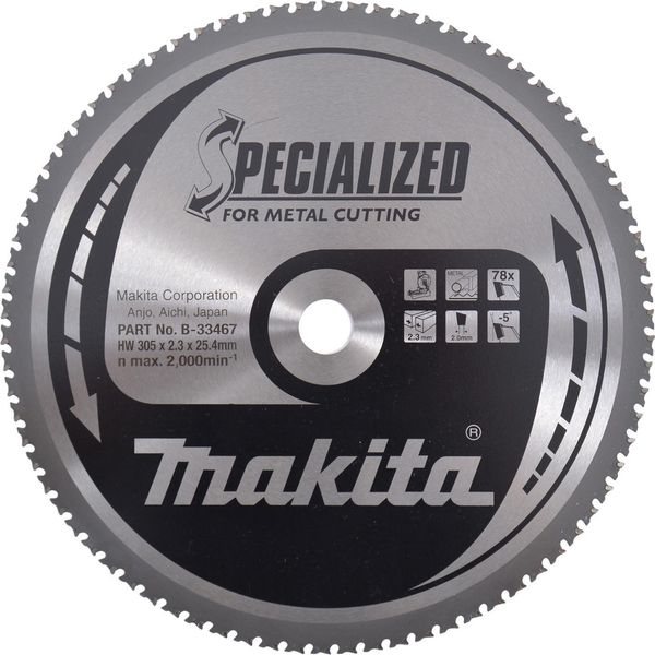 Lama Per Sega Circolare Makita Tct, Speciale, Tct Tct - 305 X 25,4 Mm - 78 Denti - Metallo-image