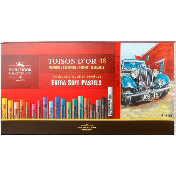 Gessetti Koh-I-Noor (Pastelli) Polverosi Per L'arte Extra Morbidi Toison D'or Set Da 48-image