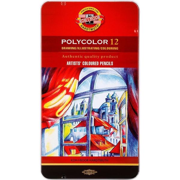 Matite Colorate Per Artisti KOH-I-NOOR Polycolor Buntstifte Set 12 Pezzi-image