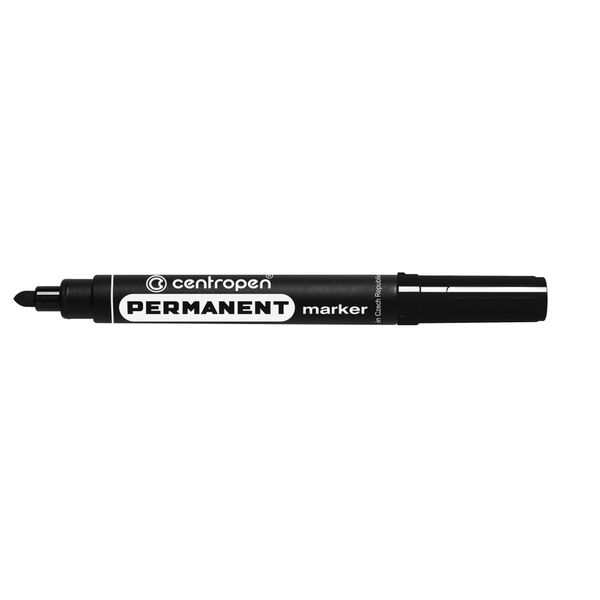Centropen, Pennarello 8566, Nero, 10 Pezzi, 2,5 Mm, A Base Di Alcol, Prezzo Per 1 Pezzo-image