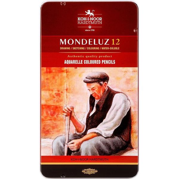 Pastelli Artistici Acquerellabili Koh-I-Noor Mondeluz Set Di 12 In Scatola Di Latta-image