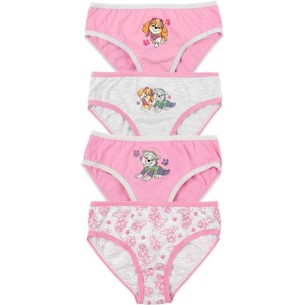 Paw Patrol Panty Per Bambine - Slip Per Bambini Rosa/Grigio (Confezione Da 4) 122/128-image