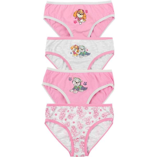 Paw Patrol Panty Per Bambine - Pantaloni Slip Per Bambini Rosa/Grigio (Confezione Da 4) 110/116-image