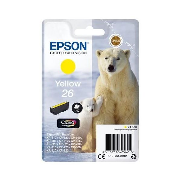 Original Epson Expression Premium XP-720 (C13T26144010 / 26) Druckerpatrone Gelb-image