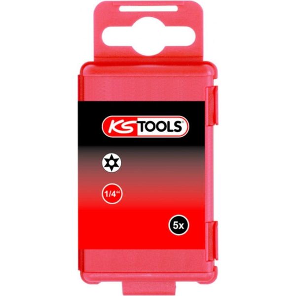 Ks Tools 1/4 Torsionpower Bit Tx, 75Mm, TB25, Con Foro, Confezione Da 5, 918.3666-image