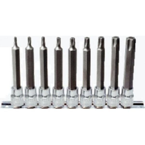 Ks Tools Set Di Bussole 3/8" Chromeplus Tx Foro Lungo 9 Pz.Tb20-Tb60 918"-image