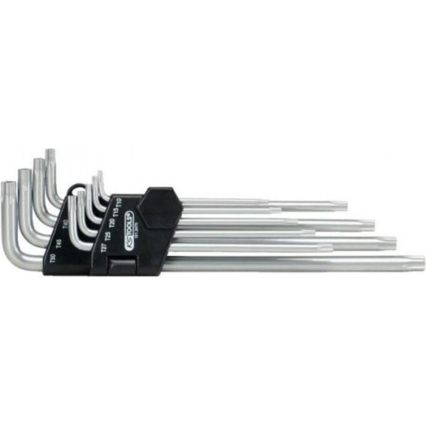 Ks Tools Set Di Chiavi Angolari A 5 Punte Con Foro, Lunghe, 9 Pezzi, 151.2470-image