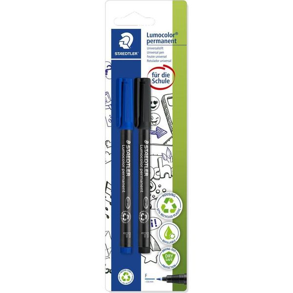 Staedtler Penna A Foglio Lumocolor 318 ASBK2D F Perm Assortiti 2 Pezzi.-image