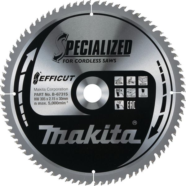 Makita Efficut Seghe A Gattuccio E Troncatrici 305 X 30 Mm - 80 Denti-image