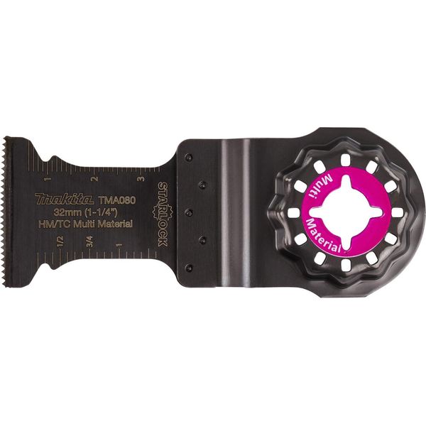 Lama Makita Per Taglio A Tuffo Hcs, 32 Mm, TMA080 Starlock - 32 X 40 Mm - Hcs - TMA080 - Vetroresina / Cartongesso / Epossidica / Alluminio / Acciaio Inox-image