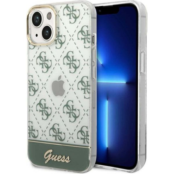 Guess Guhcp14Mhg4Mha Iphone 14 Plus/ 15 Plus 6.7 Khaki Hardcase 4G Pattern Script-image