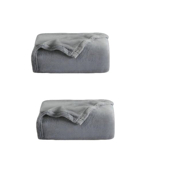 Jopassy Coperta Accogliente 2 Pezzi Coperta Di Flanella Coperta Universale Divano Giardino In Viaggio Grigio 200 X 150 Cm Super Soft-image