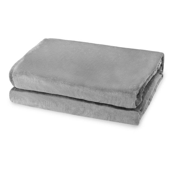 Tolletour Coperta Accogliente Coperta Di Flanella Coperta Universale Divano Giardino In Viaggio Grigio 240 X 220 Cm Super Soft-image