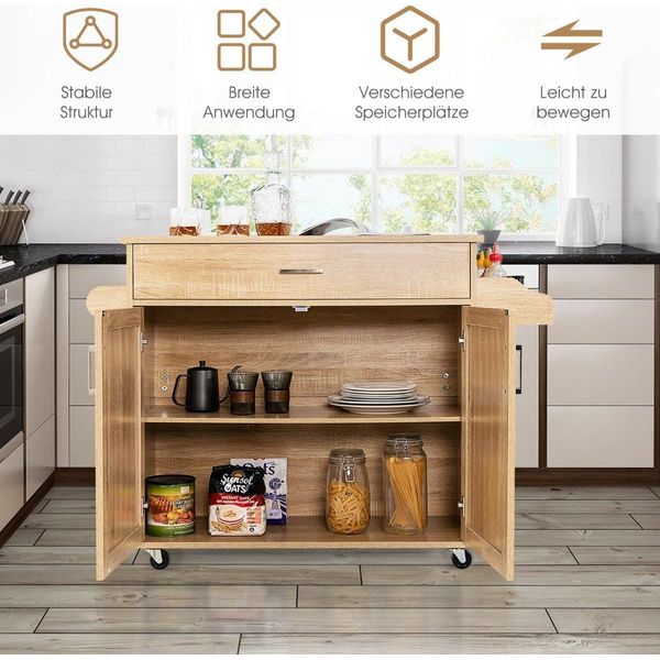 Carrello Da Cucina Carrello Portaoggetti Con Ruote Con Ruote In Gomma Naturale Bloccabili-image