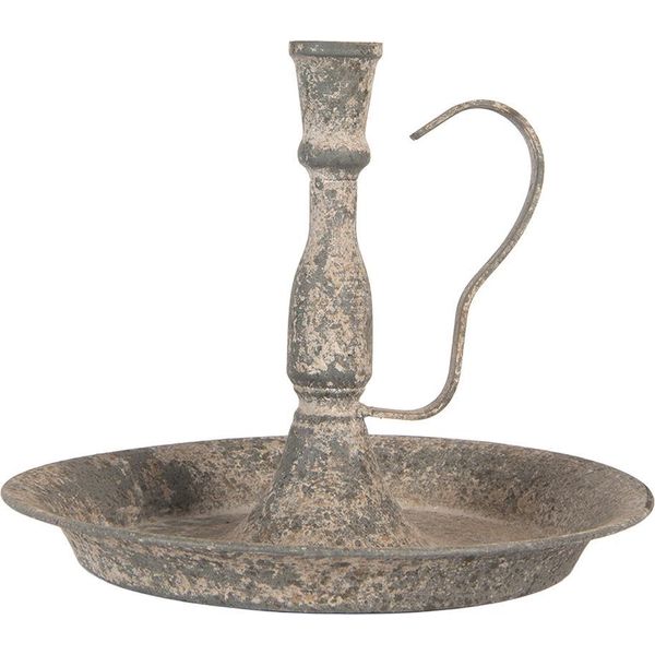 Portacandele Clayre & Eef Ø 23X19 Cm In Metallo Grigio-image
