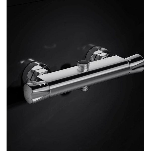 Miscelatore Termostatico Per Doccia Con Doppia Uscita - Cromo - Montaggio A Parete - 264 Mm - 1/2" Bsp - 3/4"" Bsp"-image