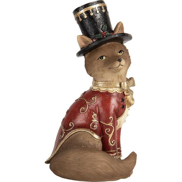 Clayre & Eef Figura Decorativa Volpe 9X8X17 Cm Plastica Marrone-image