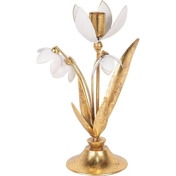 Candeliere Clayre & Eef 14X10X25 Cm Metallo Color Oro-image