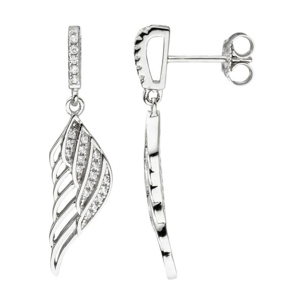 Paar OhrhäNger Jobo "Ohrringe Engels-FlüGel", Silber (Silber 925), Ohrringe, Damen, Silber 925 (Sterlingsilber), 925 Silber Mit 34 Zirkonia-image