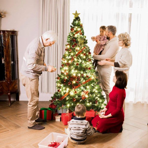 Albero Di Natale Albero Di Natale Artificiale Con Supporto In Metallo 150-240 Cm Verde-210 Cm-image