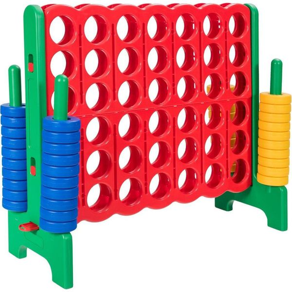 Gioco Di Quattro Di Fila Il Tabellone Di Gioco Di Quattro Di Fila Imposta Un Gioco Di Quattro Di Fila Con 42 Anelli Jumbo Rossi E Verdi-image