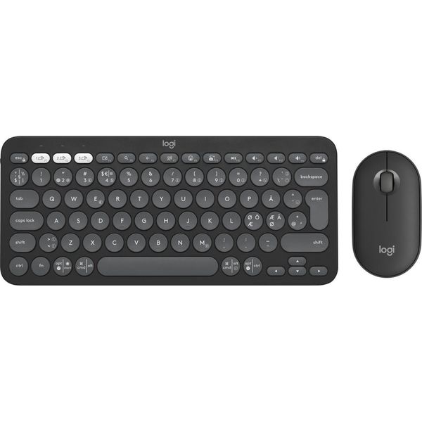 Logitech Tastiera Logitech 920-012257 Mouse Incluso Universale Rf Wireless + Bluetooth Qwerty Nordic Graphite-image