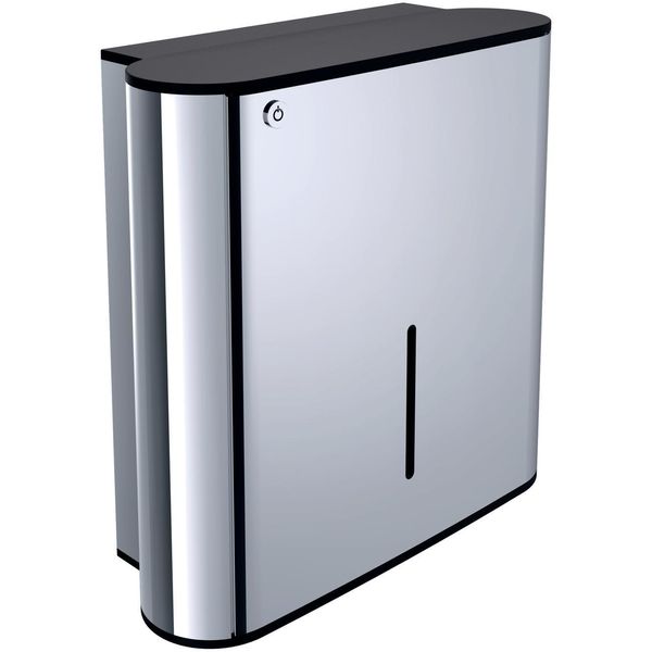 Emco System2 Distributeur De Serviettes En Papier, Verrouillable, Pour 500 Serviettes, Chromé, 354900100, 354900100-image