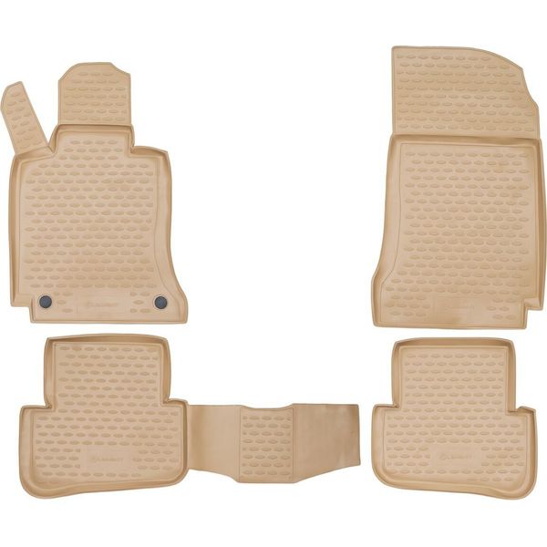 Tappetini Auto In Gomma Novline Mercedes Classe C 2007-2014 (W204, Beige)-image