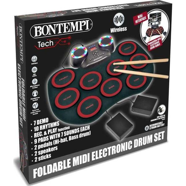 Batteria Elettronica Bontempi Flessibile - Strumento Musicale Giocattolo-image