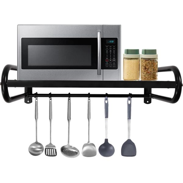 Ripiano Per Forno A Microonde, In Robusto Acciaio Al Carbonio, 48 X 38 Cm, Supporta Fino A 50 Kg, Design A Parete, Facile Installazione-image