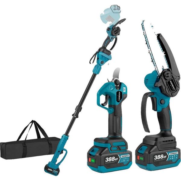 Potatore Elettrico, Motore Brushless, Asta Telescopica, 2 Batterie-image