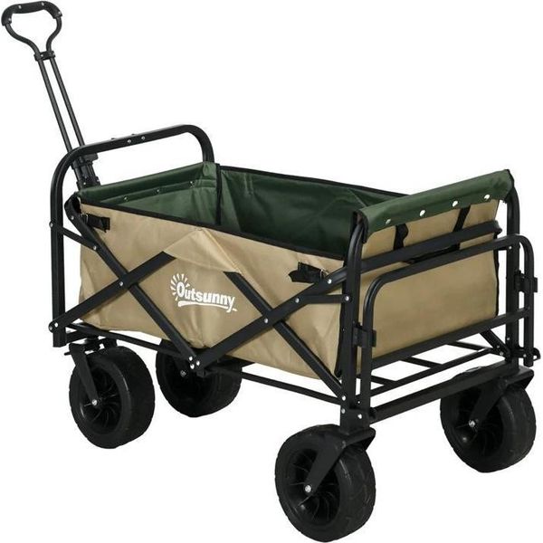Carrello Di Carico Pieghevole, Portata 100 Kg, Materiale Oxford Resistente, Marrone-image