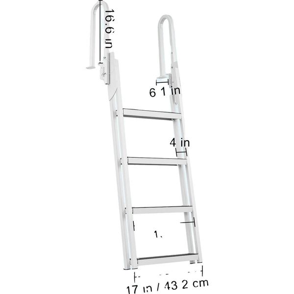 Scala Per Banchina, Design Pieghevole, Elevata Capacità Di Carico, 4 Gradini-image