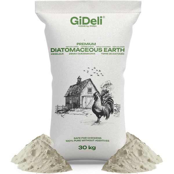 Gideli Terra Di Diatomee 30 Kg - Pura Polvere Di Diatomee Contro L'acaro Rosso Degli Uccelli-image