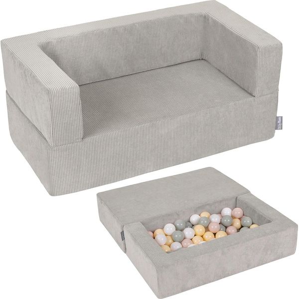 Kiddymoon Divano Per Bambini Divano In Schiuma Morbida Per Bambini Divano Modulare Leggero Versatile Rivestimento Rimovibile Perfetto Per Giocare Imparare E Rilassarsi, Grigio Chiaro: Beige Pastello/Verde Grigio/Giallo Pastello/Bianco-image