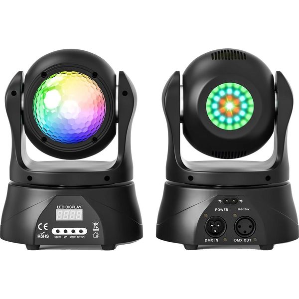 Faretto Da Palcoscenico, Effetti Rgbw, Controllo Dmx, Zq02090-2Pcs, Spina Ue-image