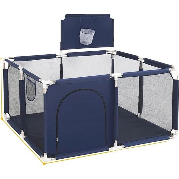 Parco Giochi, Design Sicuro, Facile Da Montare, Quadrato Blu-image