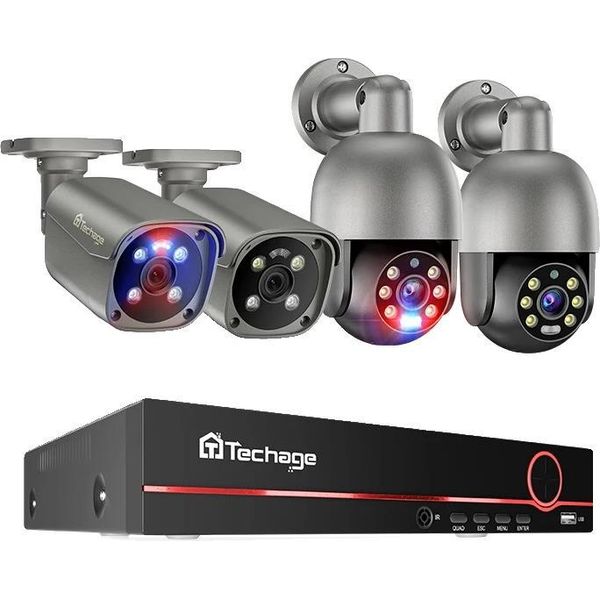 Sistema Di Sicurezza Cctv, Risoluzione 4K, Audio Bidirezionale, 8CH Nvr 4 Telecamere, Nessun Hdd Integrato-image