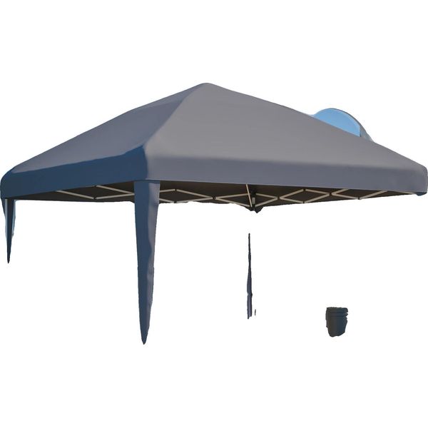 Padiglione Pop-Up, Regolabile In Altezza, Inclusi Sacchi Di Sabbia E Borsa Di Trasporto, Grigio 3X3M-image