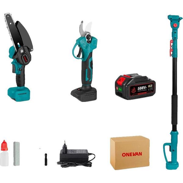 Motosega Elettrica, Motore Brushless, Lunghezza Regolabile, 1 Batteria Spina Ue-image