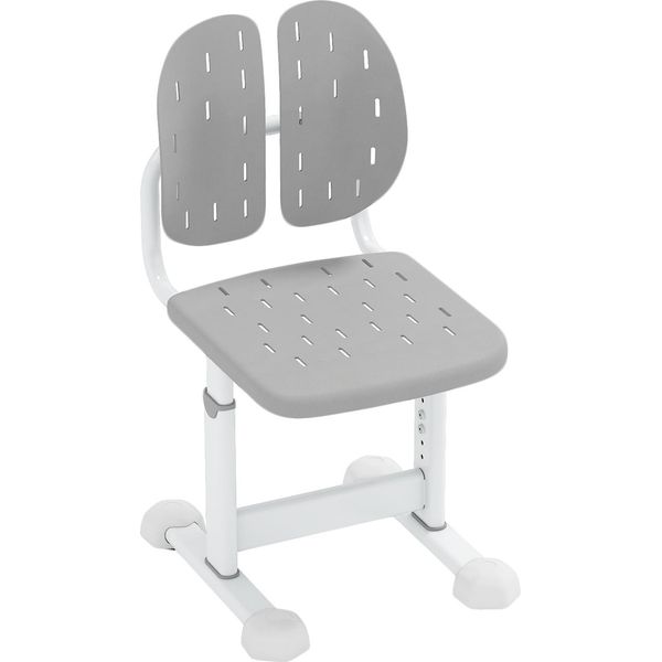 Sedia Da Scrivania Per Bambini Costway, Altezza Regolabile 29,5-37,5 Cm, Sedia Da Scrivania Per Bambini Con Schienale, Sedia Per Bambini Da 3+, Grigio-image