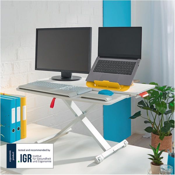 Leitz 6532-00-85 Vassoio Per Schermo Ergo Cosy - Vassoio Estensibile Per Tastiera E Mouse, Grigio-image